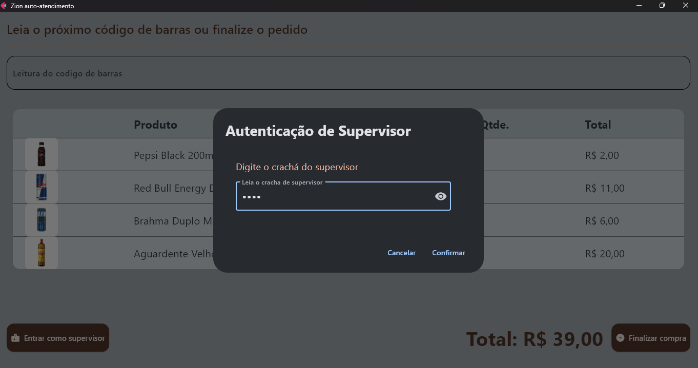 Autenticação de supervisor