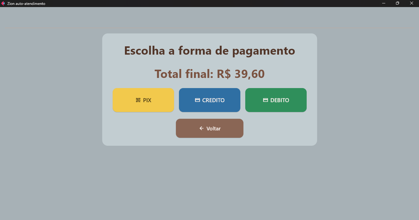Escolha da forma de pagamento